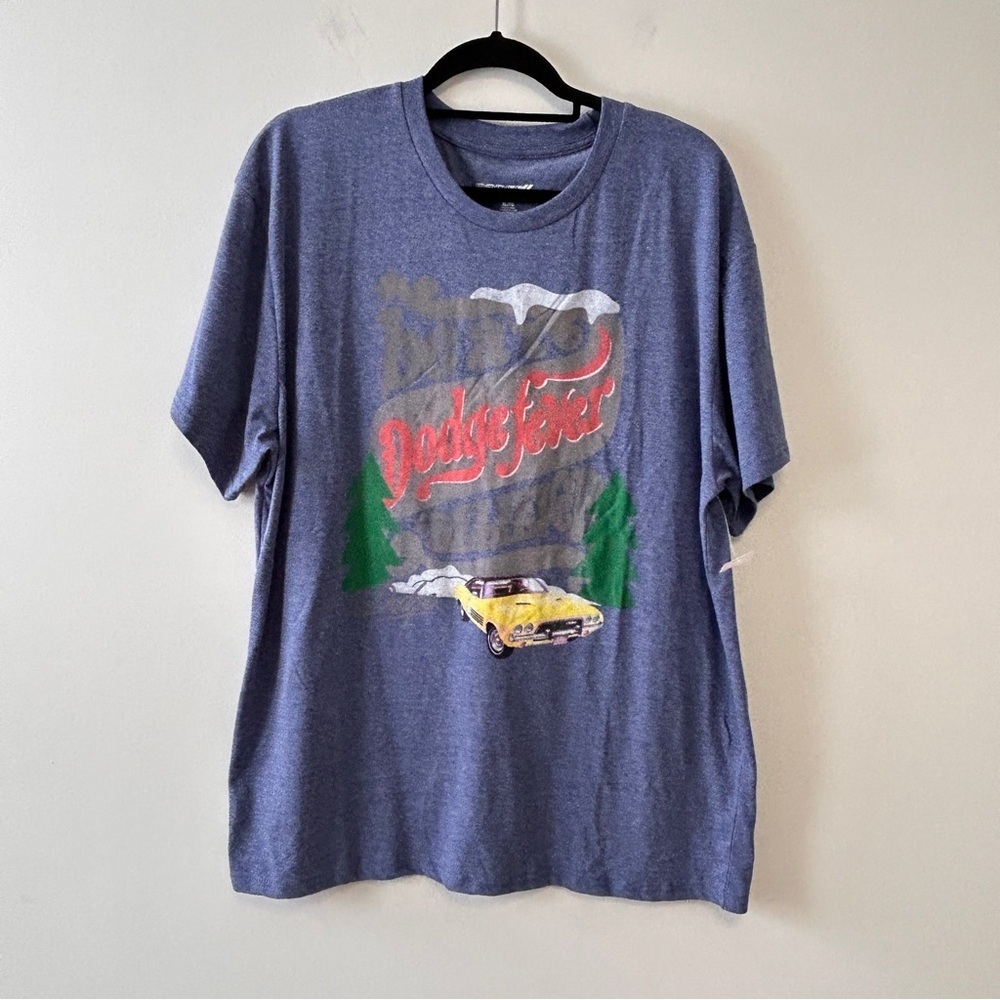Dodge Fever Men’s XL Graphic T-Shirt Fathers Day Blue Cotton Blend